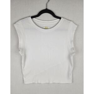 Maeve by Anthropologie Top Women L white basic cotton stretchy corpcore normcore